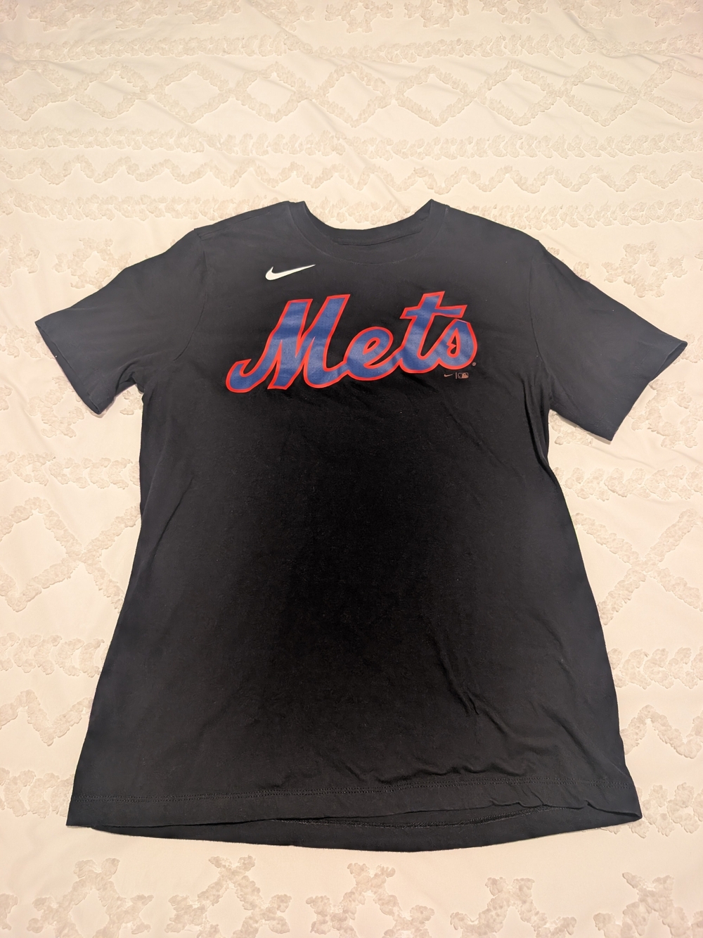 Nike Black Mets Script Short Sleeve Tee